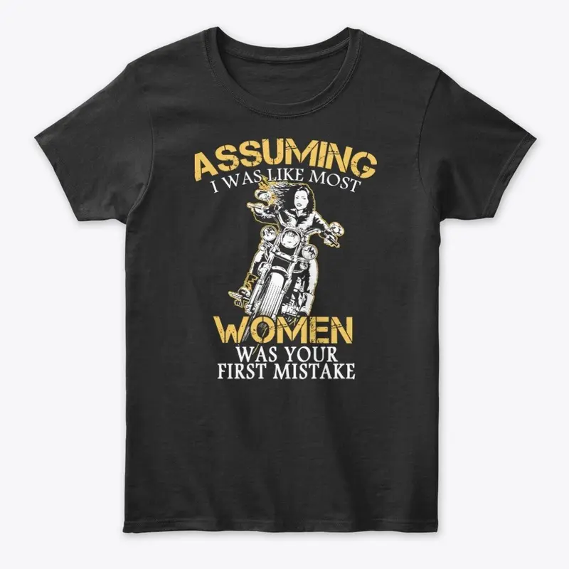 Assume Biker Woman V4 - Sticker